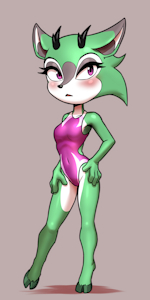 [C] Swimsuit Clove the Pronghorn by MykeGreywolf