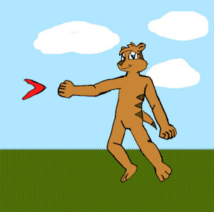Ty's Naked Boomerang Throw by TerryTheBlueFox