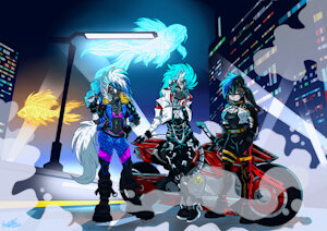 COMMISSION: Cyberpunk girls by Mimy92Sonadow