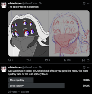 spider poll on X by albinefoxxo