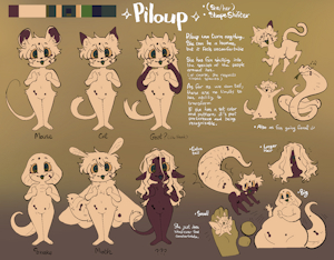 Ref Sheet 2025.8 - Piloup shape shifting by mvSnake
