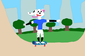Bottomless Dolly Riding Her Skateboard by sebashton