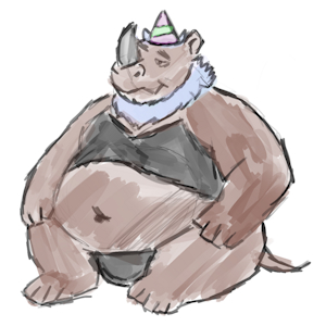 Birthday Rhino by Roadcrewworker