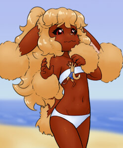 Truffle and Marble go to the beach by AlloyRabbit