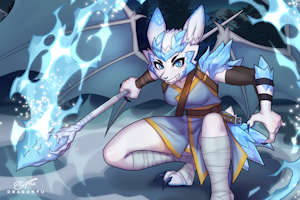 Icy Bunny Dragon by DragonFU
