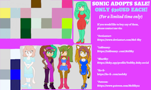 BRAND NEW Sonic Adopts Sale- $30USD EACH! by MelSky