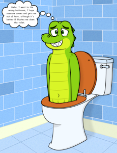 Croc in the wrong bathroom by BearsFlush