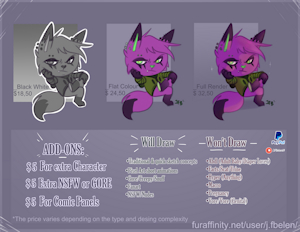 New Commission list by JFBelen