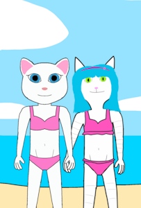 Natasha and Angela at the beach by TheFurryTree