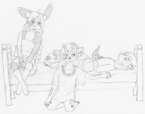 The Trio Hinting, Then Urging by Tavvycat