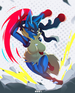 Mega Lucario by DudeRedBlue