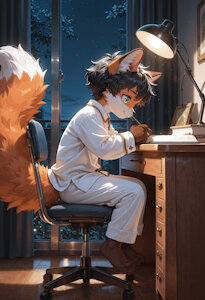 Writing at night by JohnnyByFar