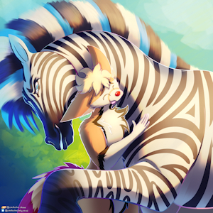 Hugging the zebra bf! by Cachuchas