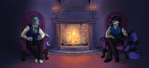 Orion and Tenebre Fireside by Marisama