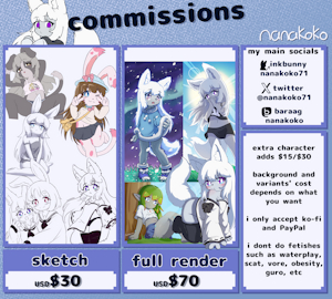 commissions!! by Nanakoko71