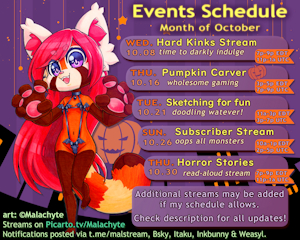 October Schedule by Malachyte