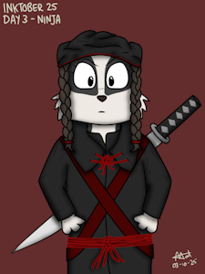 Inktober 2025: Day 3: "Ninja" by Matathesis