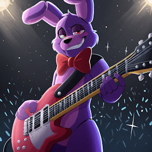 Bonnie the proud rockstar on stage! by Blu99Dog