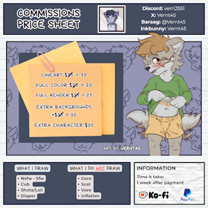 COMMISSIONS PRICE SHEET by Vernt45
