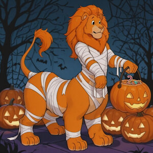[AI] Taur Halloween Brave Heart Lion!! by MajorLionhunk