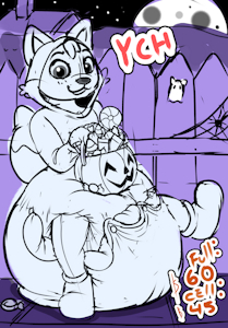 Puffy trick and treat ych by KASTMI