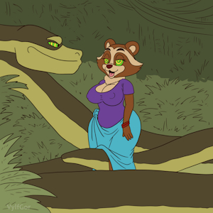 Raccoon and Python by VylfGor