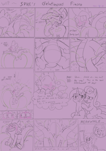 (wip) Spike’s Gelatinous Fiasco! Page 2-3 by RupertBlueFox