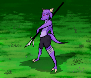 Kobold with a spear by Wenzyke