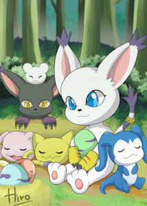 Watching the baby digimon by Shadowhamham