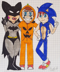Fanzetix Trio in Halloween costume by Furryfanzety