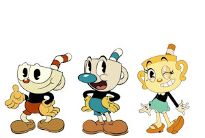 Cuphead, Mugman and Ms Chalice undressing by PeanutBuny2778