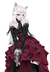 Cat in a goth dress (OPEN COMMISSIONS<3) by SaraMpionn