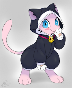 Mew with a cute hoodie by FoxWithHat