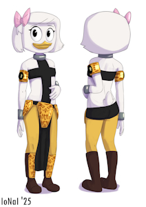 (Commission, Ducktales 2017) Webby in Ahsoka's Slave Outfit by IoNaI