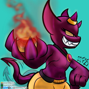 Nere Throwing Flaming Honey Bun by SinisterSlyFox