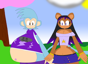 we are having a nice walk on the sunny day by RaijinThunderTheMonkey