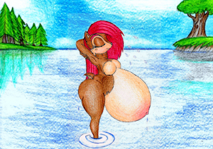 Sally bathing in the wilderness by shanahat