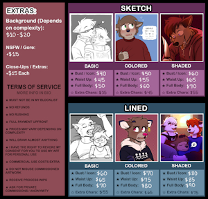 2024 COMMISSION SHEET by GatoAmante