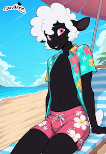 Sheep on the Beach by DevilKrin
