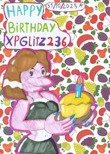 B.G: Dolphia with a cake to XPGlitz236 by CapCheto92
