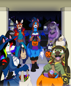 "YCH Trick or Treating with Tiera"  by Tierafoxglove by MooseJam
