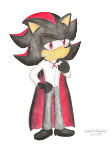 Shadow the Hedgehog dressed up as Dracula by Sonicstefan1991