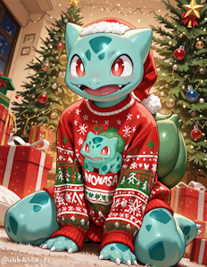 Christmas Bulbasaur!! by MajorLionhunk