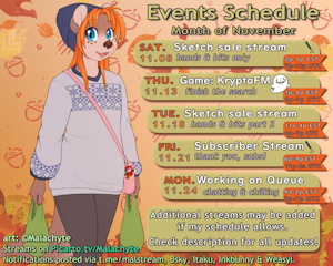 November Schedule by Malachyte