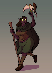 Half Demon Druid by biobasher