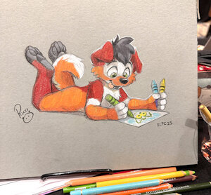 Kibou Drawing with Crayons by pandapaco