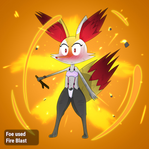 Scarlet attacked by a Fire-type attack by PonPonTheDreambunny