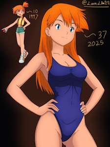 Misty (pokemon) if she aged in real time by LemLim22