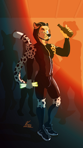 A cheet in latex! by VesperTheeBat