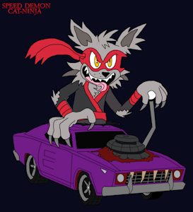 Speed Demon Cat-Ninja by JJJTechno2003